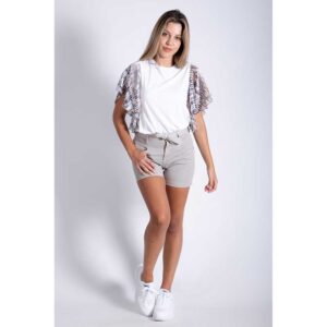 Women's-blouse-with-printed-sleeve,-LO-0240,-Chic-&-Chic-1