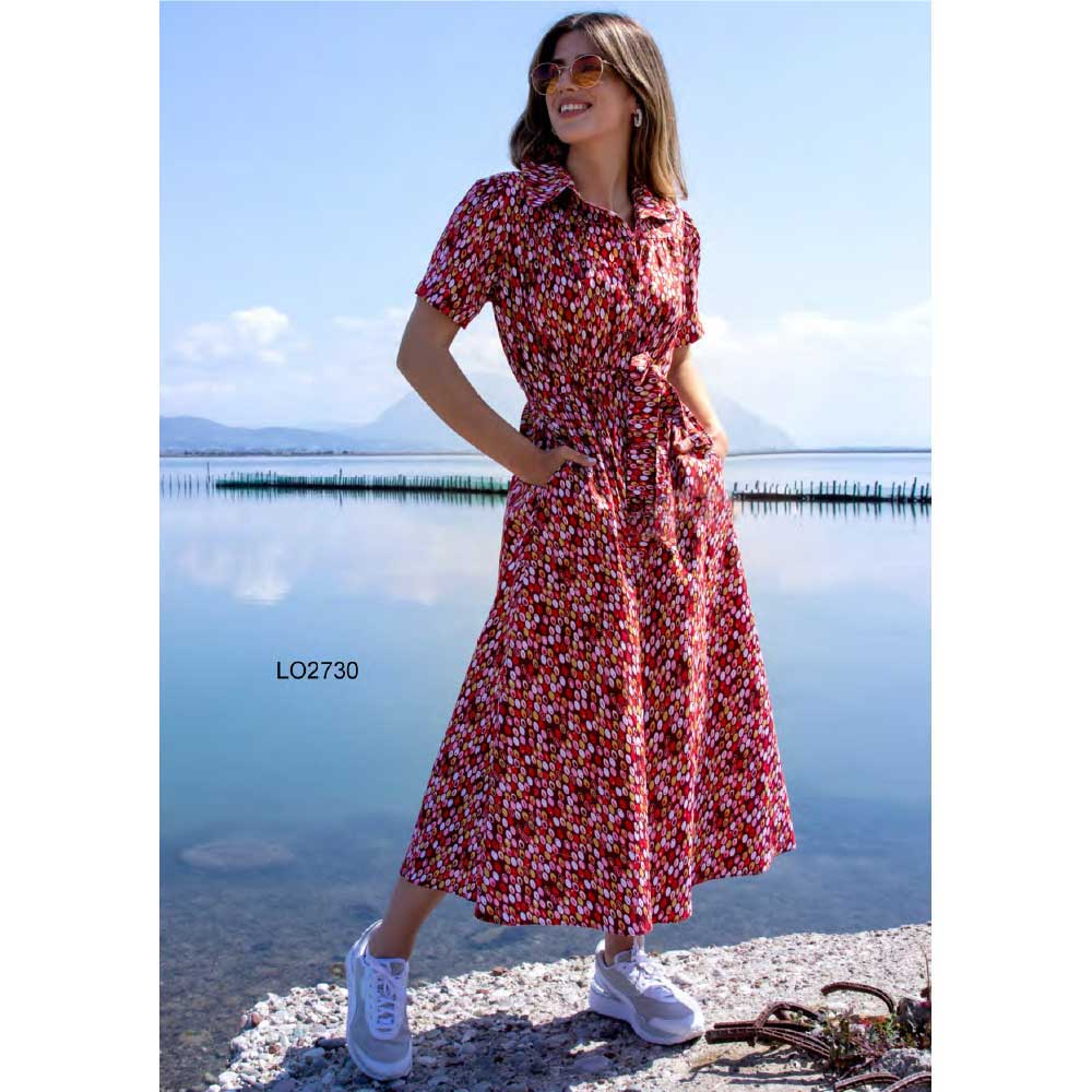 Women's maxi chemise printed dress, LO 2730, Chic & Chic 