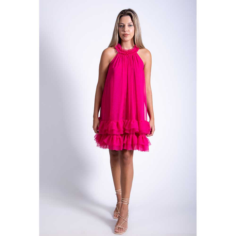 Women's-mini-tulle-dress,-Chic-&-Chic