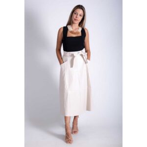 Women's-paperbag-high-waist-skirt,-Chic-&-Chic