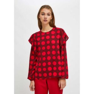 Women-smock-top-with-polka-dot-print,-FA21SHE47000056,-Chic-&-Chic