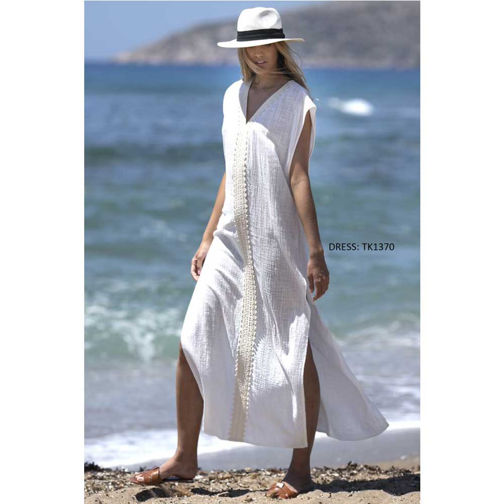 Women's linen dress, TK1370, Chic & Chic