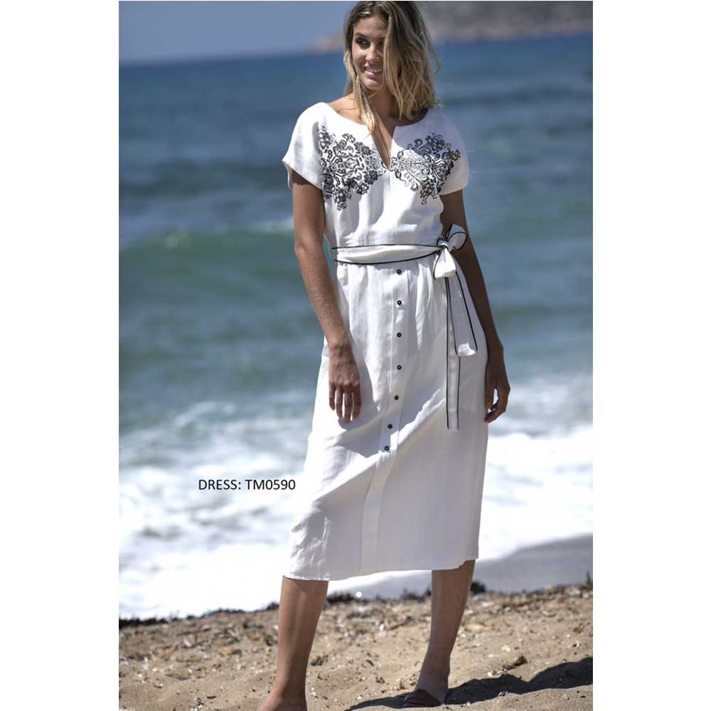 Women's chemise midi dress, -TM0590, -Chic-&-Chic